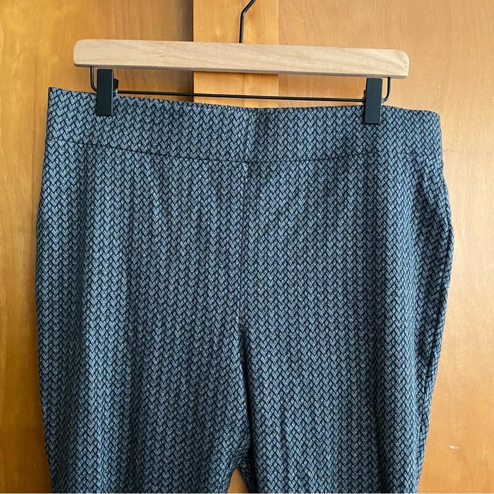 Loft Black And Gray Diamond Patterned Pull On Pan… - image 4